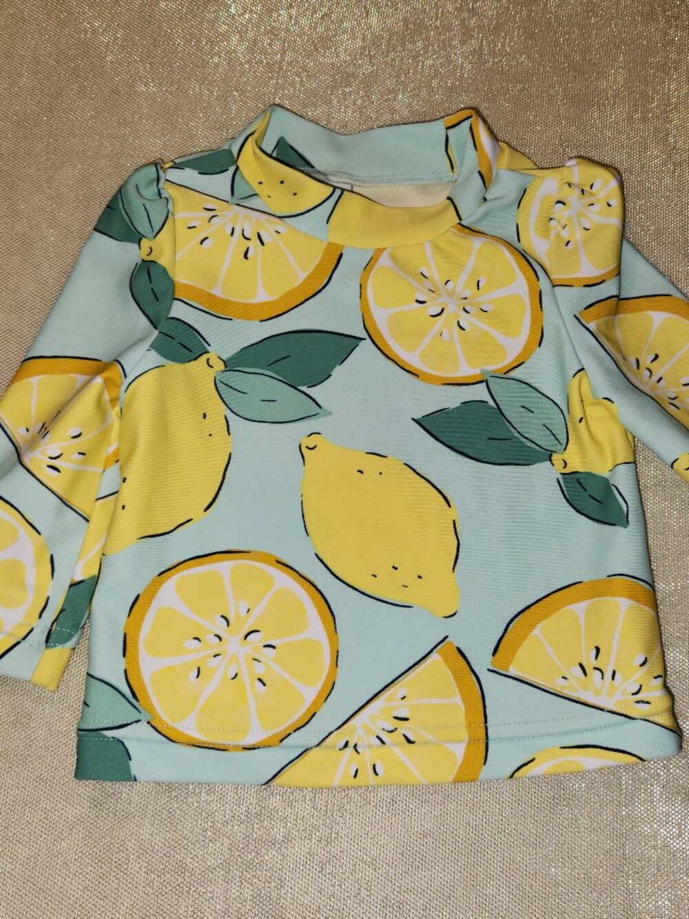 Carter's Just One You Lemon Swim Shirt 3M Baby Girls Long Sleeve UPF Top